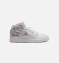 Air Jordan 1 Mid SE | Grade School Lifestyle Shoe | White/Field Silver