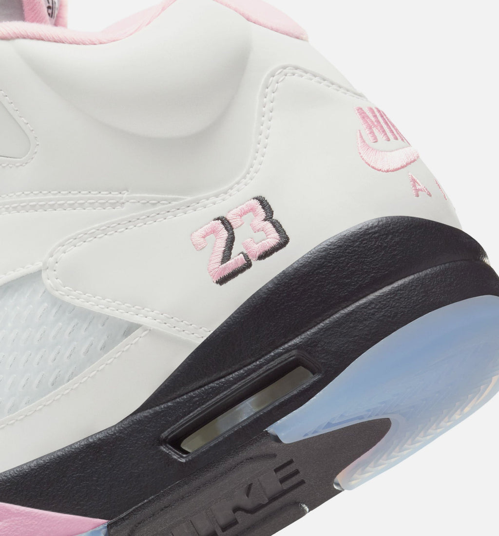 Air Jordan 5 Retro Medium Soft Pink Men's Shoe - White/Soft Pink/Black