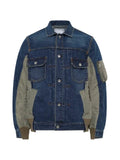 sacai layered-design denim jacket