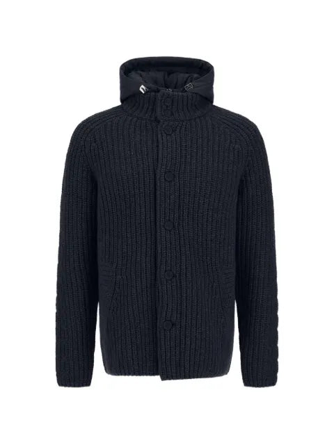 Herno cable-knit corncob-stitch cardigan