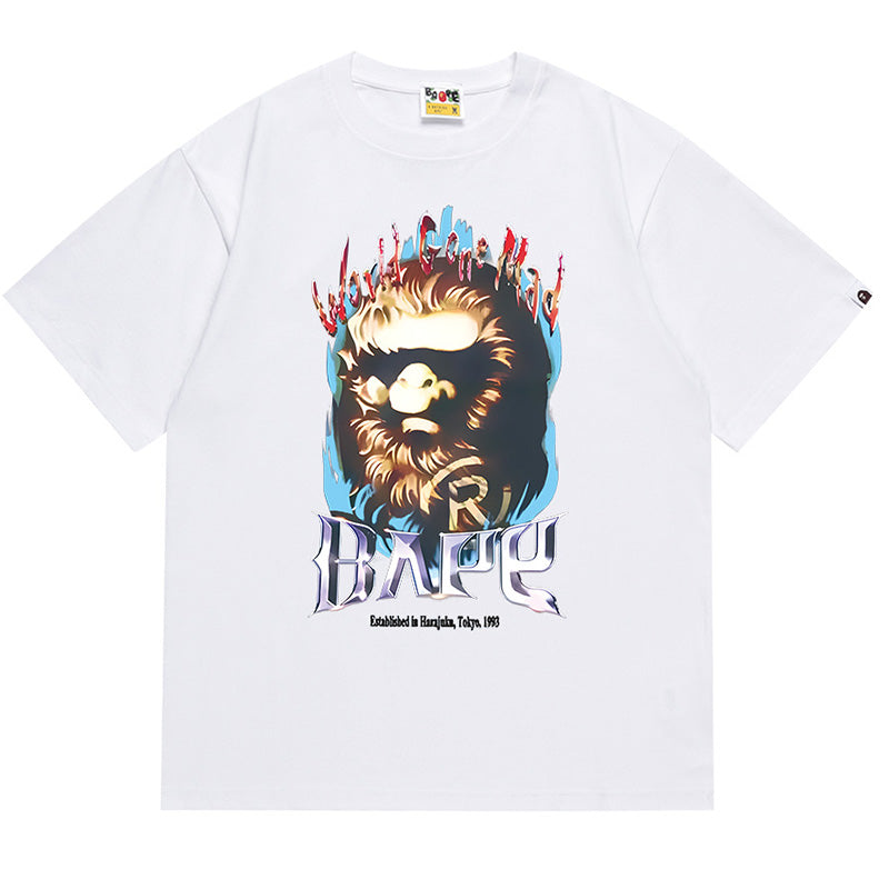BAPE Mad Ape Flame Men's Graphic T-Shirt - Black
