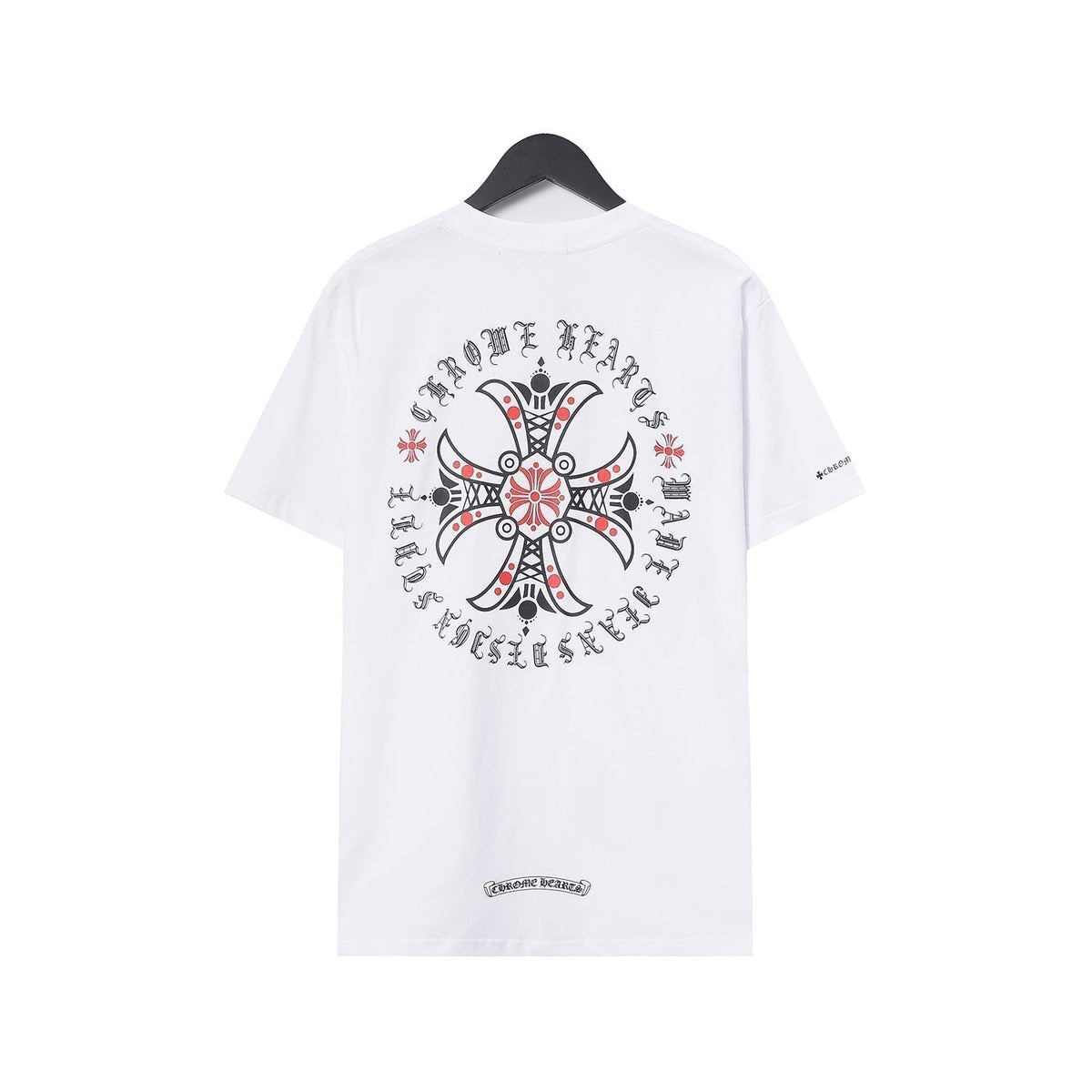 Chrome Heart T Shirts Croix Cross Leather Printed Short Sleeve T-Shirt