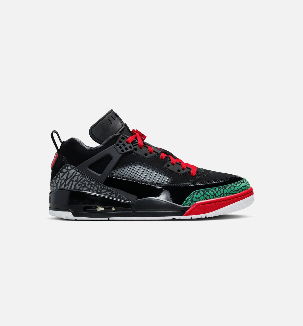 Spizike Low Men's Basketball Shoes - Black/Classic Green/White/Varsity Red