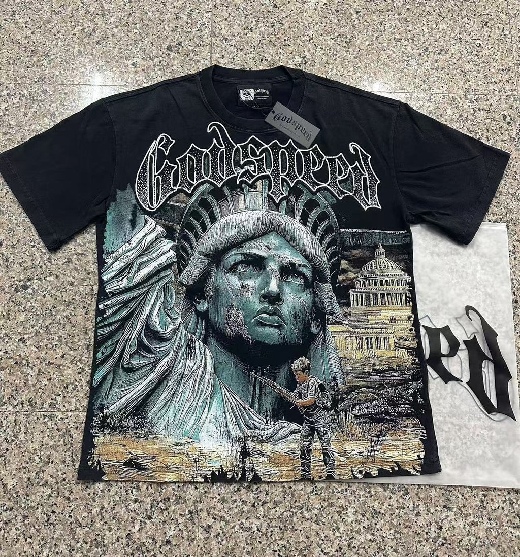 Godspeed Statue of Liberty Graphic T-Shirt