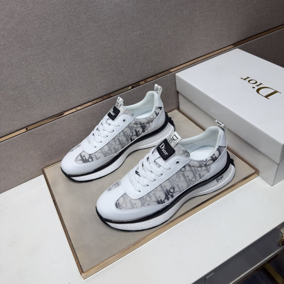 Dior Men's Patterned Panel Sneakers