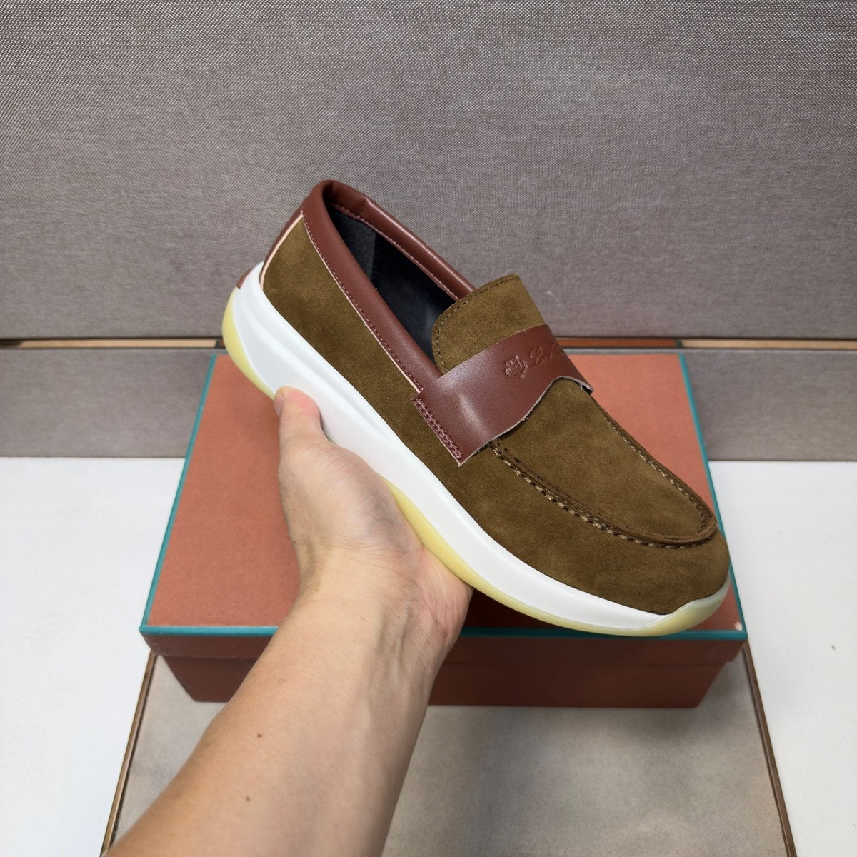 Loro Piana Men’s Apron Toe Slip-On Loafers