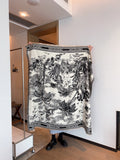 Dior Botanical Print Fringe Square Scarf